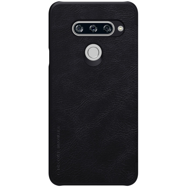 

Шкіряний чохол (книжка) Nillkin Qin Series на LG V40 ThinQ (Чорний) 663579