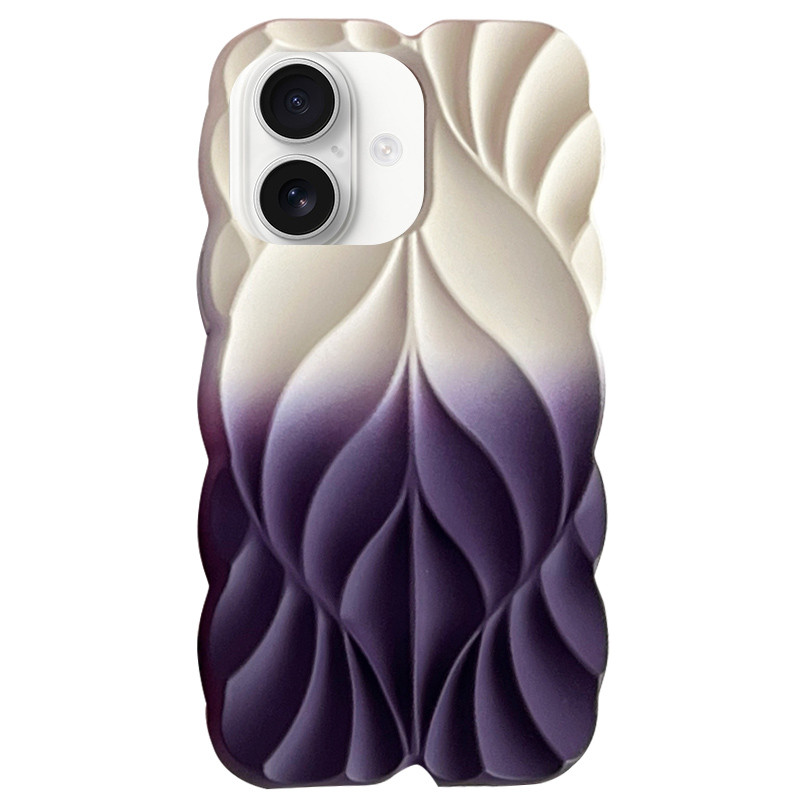 TPU чехол Leaf для Apple iPhone 16 (6.1") (White / Purple)