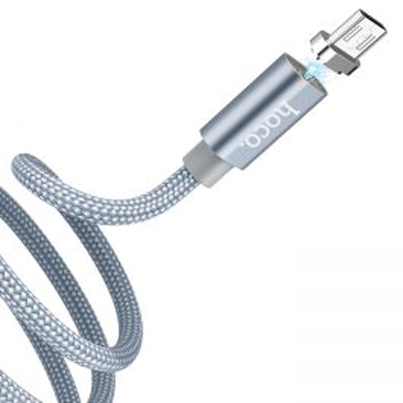 Фото Дата кабель Hoco U40A Magnetic Adsorption USB to Micro USB (1m) (Серый) в магазине vchehle.ua