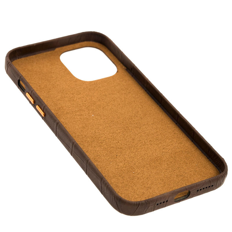 Фото Кожаный чехол Croco Leather для Apple iPhone 12 Pro / 12 (6.1") (Golden Brown) на vchehle.ua