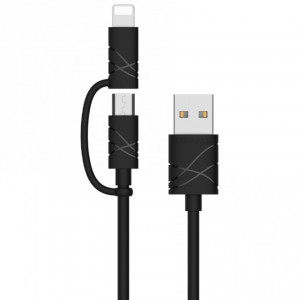 Дата кабель Usams US-SJ077 2in1 U-Gee USB to Micro USB + Lightning (1m)