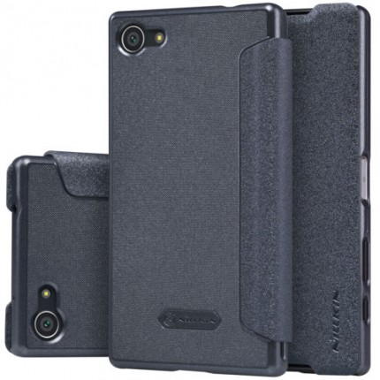Кожаный чехол (книжка) Nillkin Sparkle Series для Sony Xperia Z5 Compact (Черный)