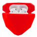 Фото Силиконовый футляр Heart series для наушников AirPods 1/2 (Красный) на vchehle.ua