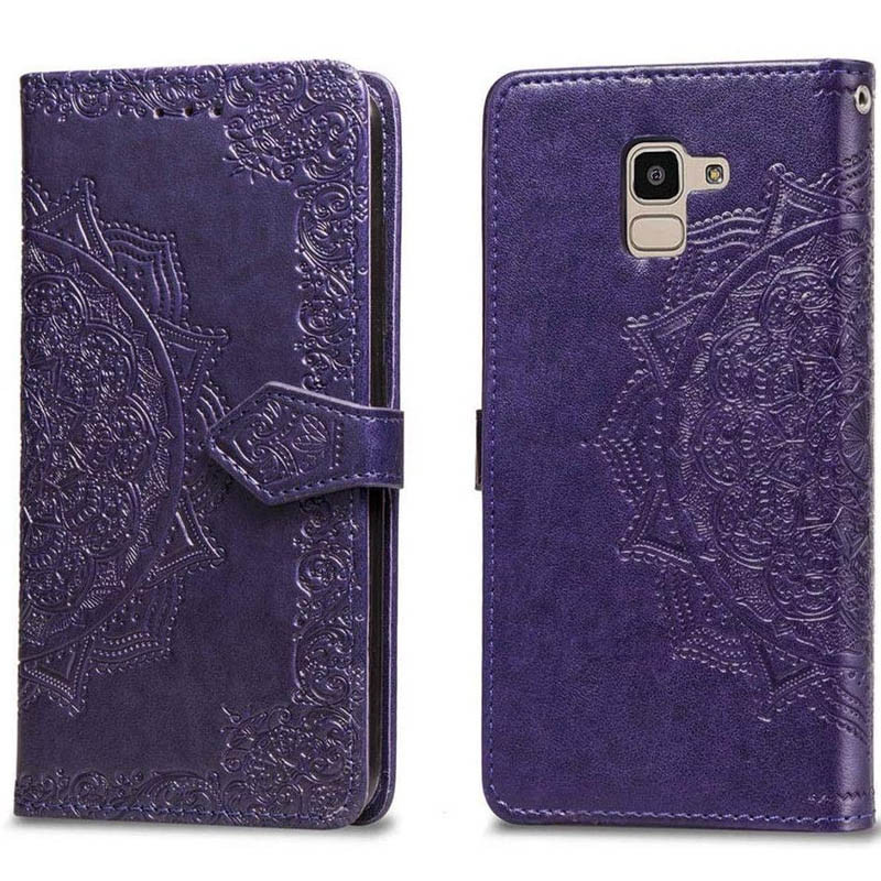 Фото Кожаный чехол (книжка) Art Case с визитницей для Samsung J600F Galaxy J6 (2018) (Фиолетовый) на vchehle.ua