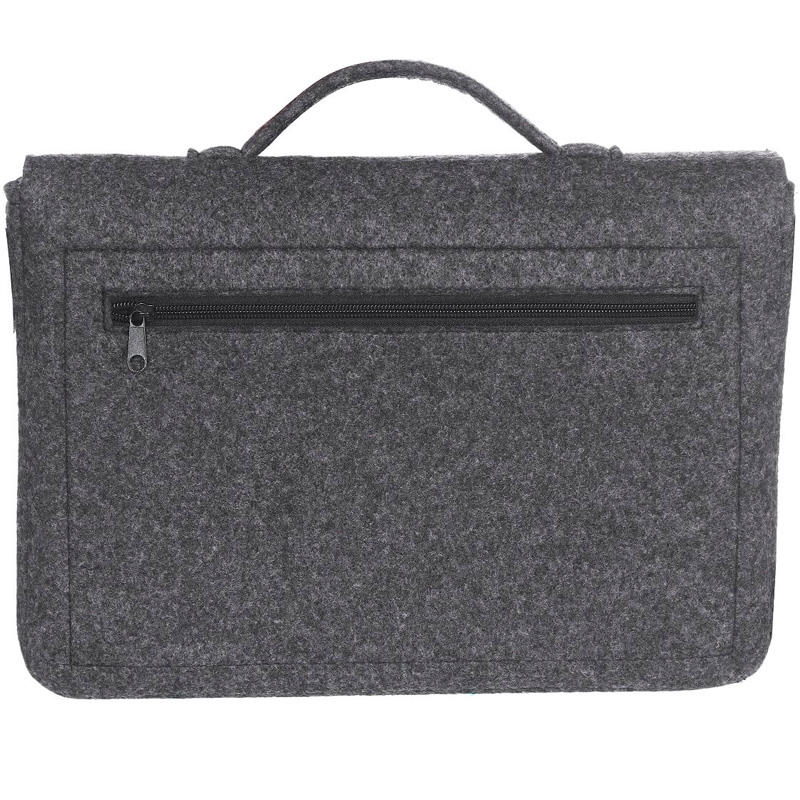 Повстяний портфель Gmakin (GS16) для Macbook Air / Pro 13 / 13,3 на пластикових застібках (Чорний) в магазині vchehle.ua
