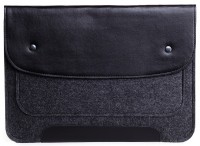 Черный чехол-конверт с кармашком GMAKIN (GM01) для для MacBook Retina 13