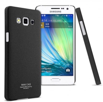 Пластиковая накладка IMAK Cowboy series для Samsung A700H / A700F Galaxy A7 (+ пленка) (Черный)