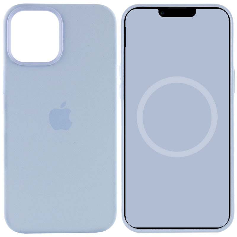 Уценка Чехол Silicone case (AAA) full with Magsafe and Animation для Apple iPhone 12 Pro Max (6.7") (Дефект упаковки / Голубой / Cloud Blue)