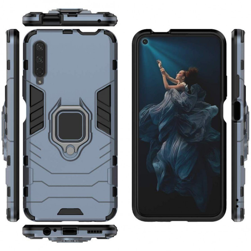 Фото Ударопрочный чехол Transformer Ring for Magnet для Huawei P Smart Pro /Honor 9X (China) (Серый / Metal slate) на vchehle.ua