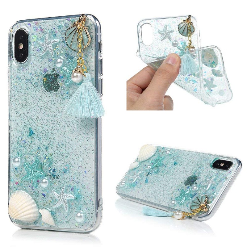 

TPU+PC чехол Sea Beauty для iPhone XS (5.8") (Голубой) 597919