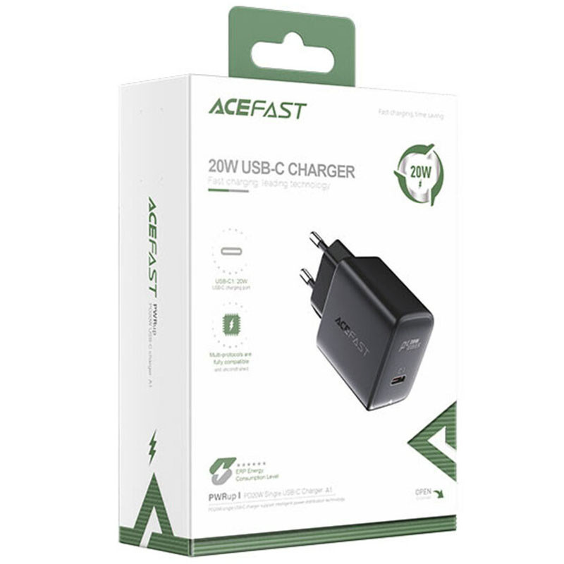 СЗУ Acefast A1 PD20W single USB-C (Black) в магазине vchehle.ua