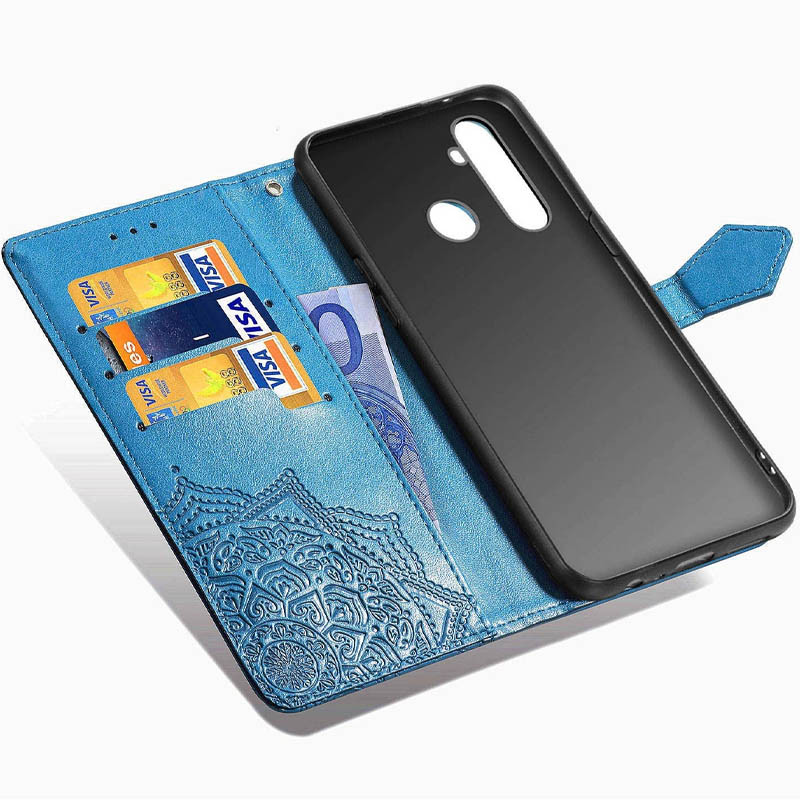 Кожаный чехол-книжка Art Case с визитницей для Realme 5 / 6i (Синий) в магазине vchehle.ua