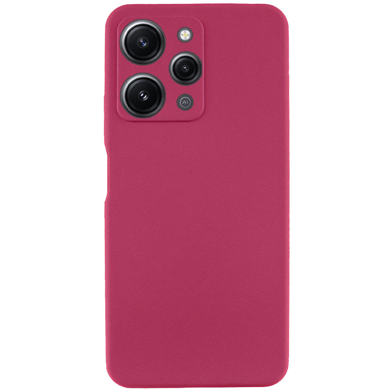 Чохол Silicone Cover Lakshmi Full Camera (AAA) на Xiaomi Redmi 12 (Бордовий / Plum)