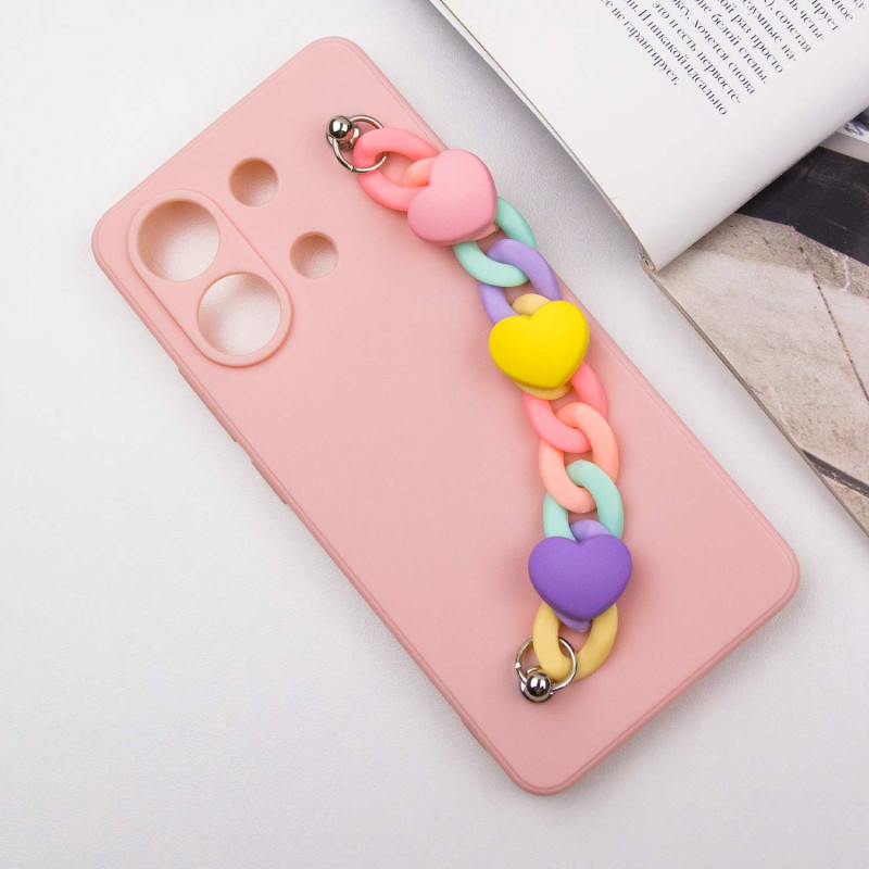 Фото Чехол Chained Heart c подвесной цепочкой для Xiaomi Poco X6 / Note 13 Pro 5G (Pink Sand) на vchehle.ua