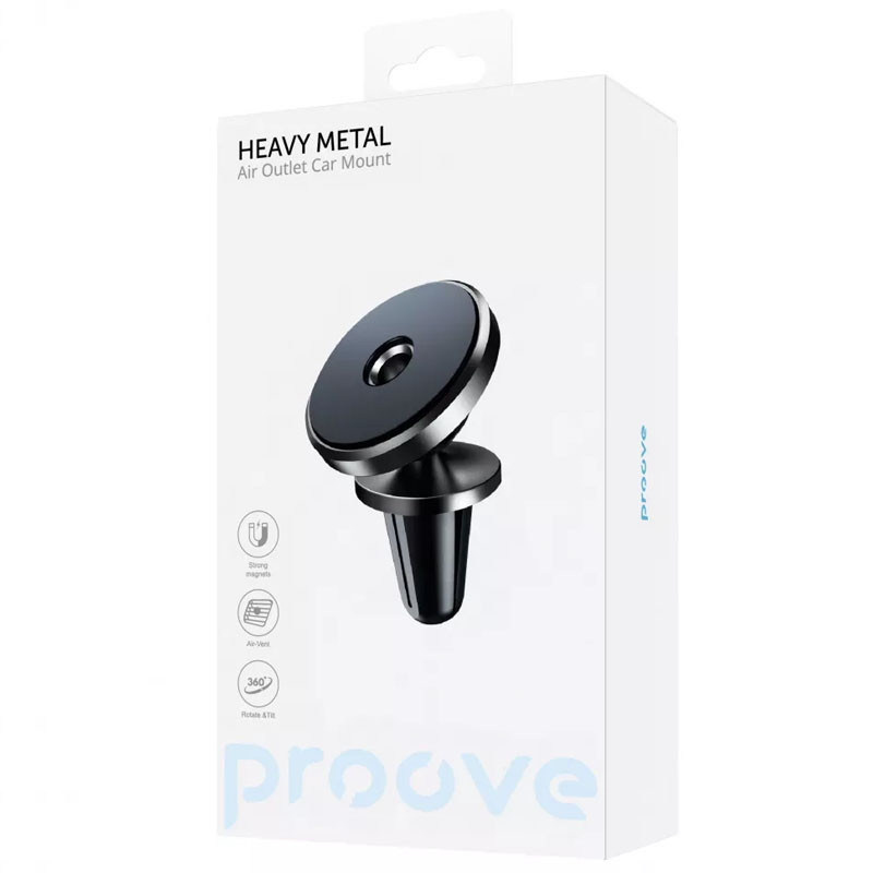 Замовити Автотримач Proove Heavy Metal Air Outlet (Black) на vchehle.ua