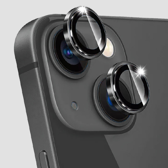 Купити Захисне скло Metal Classic на камеру (в упак.) на Apple iPhone 13 mini / 13 (Чорний / Black) на vchehle.ua
