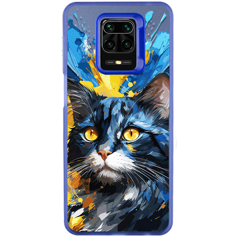 TPU+PC чехол TakiTaki Magic glow для Xiaomi Redmi Note 9s / Note 9 Pro / Note 9 Pro Max (Cat / Blue)