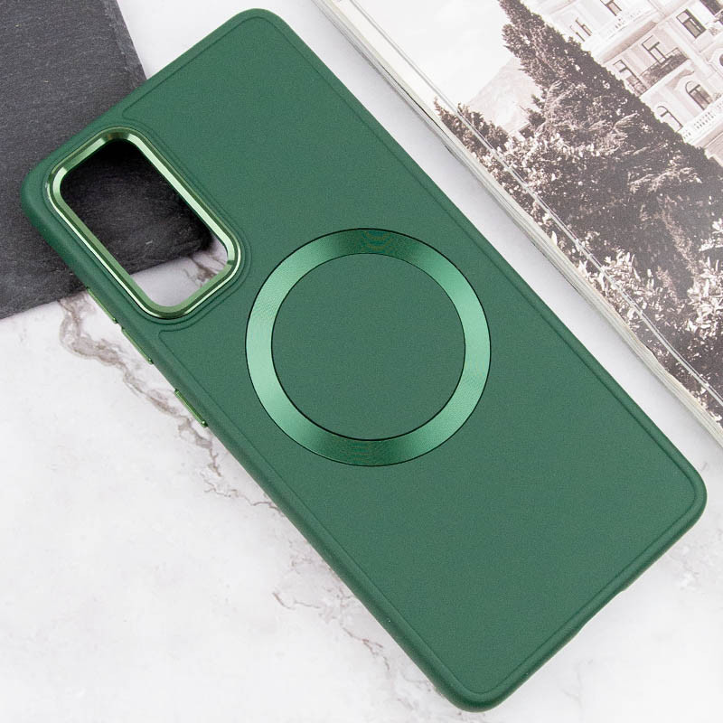 TPU чехол Bonbon Metal Style with Magnetic safe для Samsung Galaxy S23+ (Зеленый / Army Green) в магазине vchehle.ua