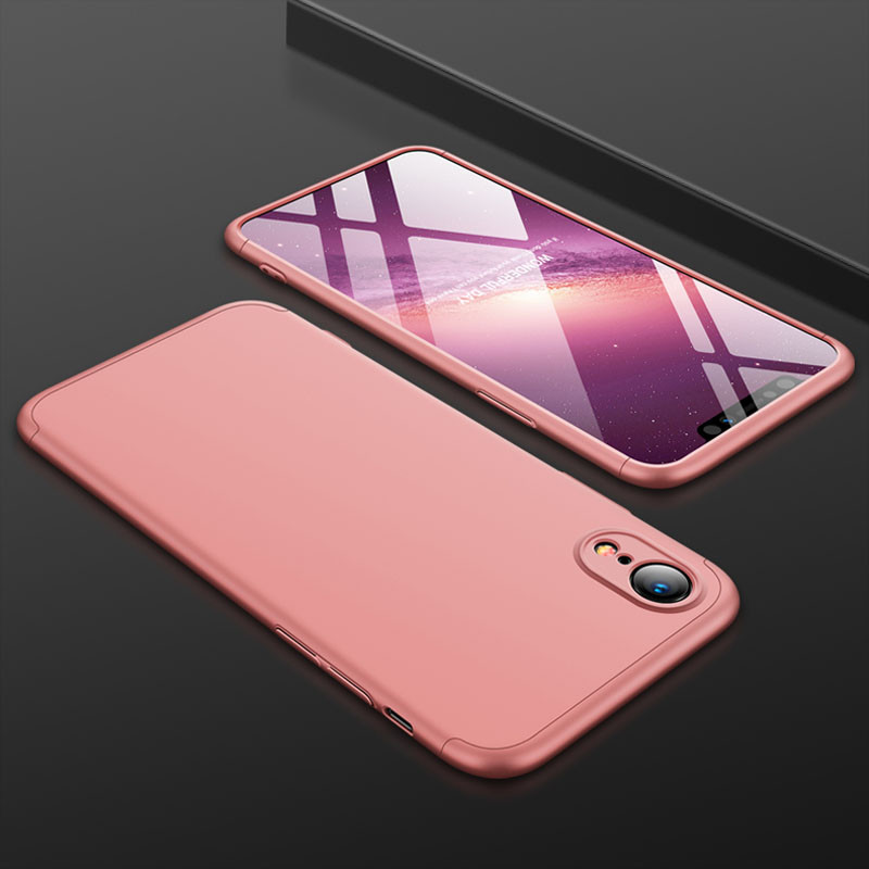 Фото Пластиковая накладка GKK LikGus 360 градусов (opp) для Apple iPhone XR (6.1") (Розовый / Rose gold) на vchehle.ua