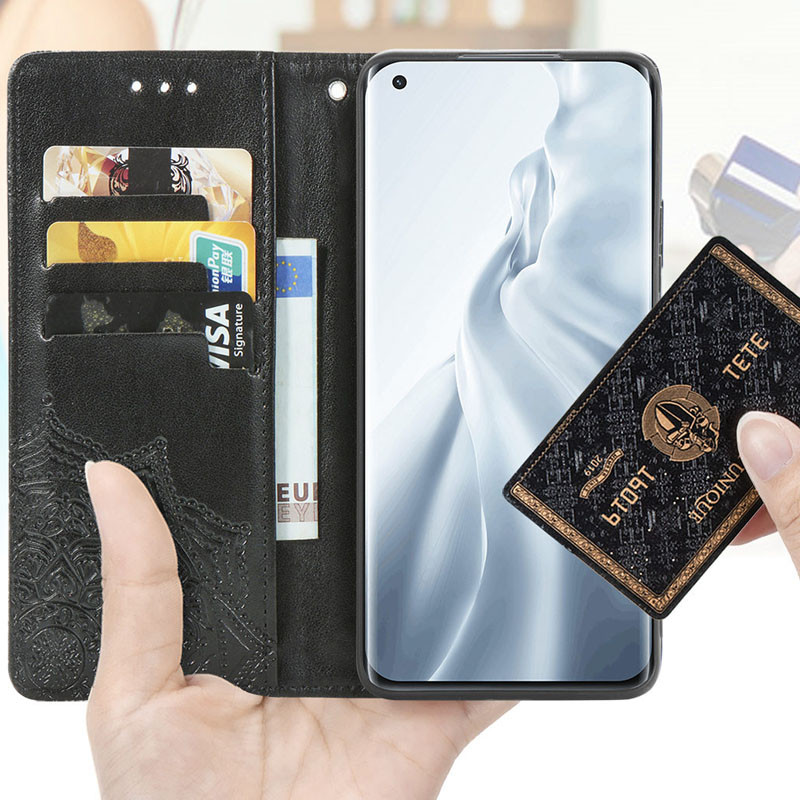 Фото Кожаный чехол-книжка Art Case с визитницей для Xiaomi Mi 11 Lite (Черный) в магазине vchehle.ua