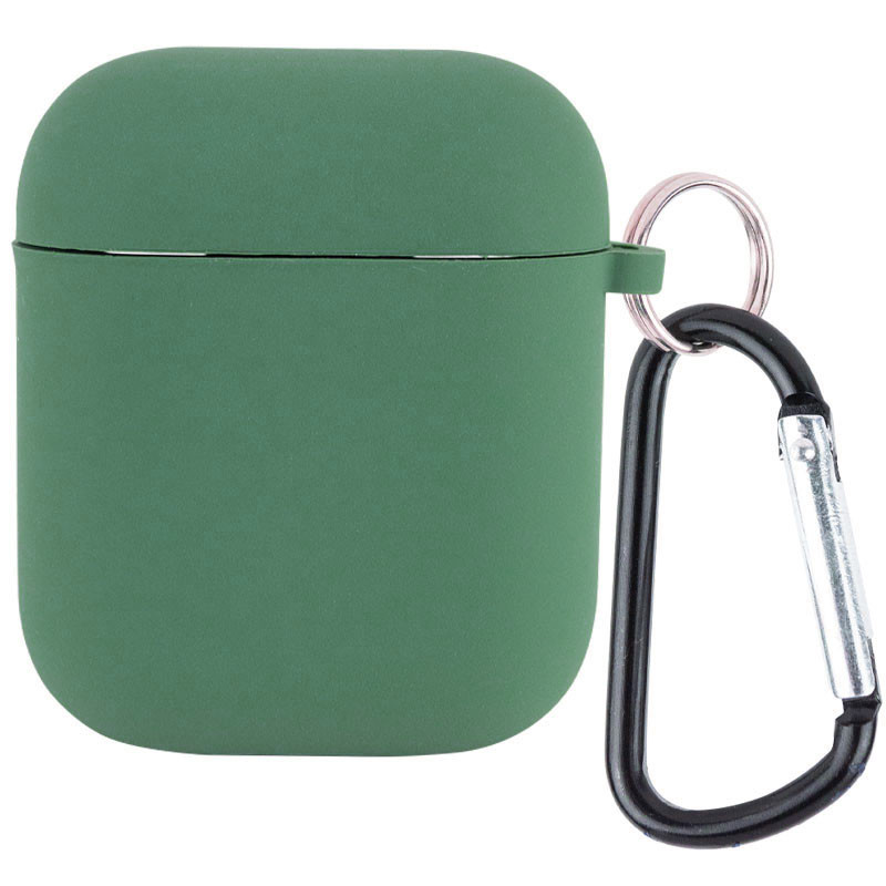 

Силиконовый футляр с микрофиброй для наушников Airpods 1/2 (Зелений / Pine Needle) 1228403