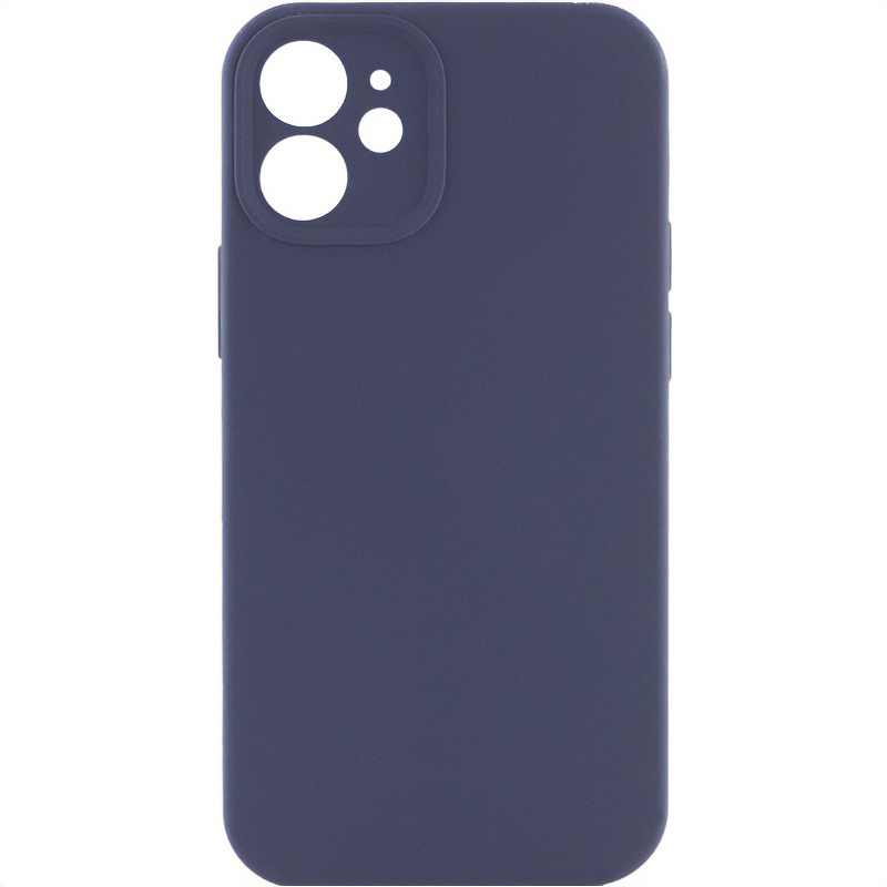 Чохол Silicone Case Full Camera Protective (AA) NO LOGO на Apple iPhone 12 (6.1") (Темно-синій / Midnight blue)