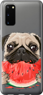 Чехол Мопс и арбуз для Samsung Galaxy S20