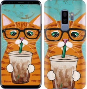Чехол Зеленоглазый кот в очках для Samsung Galaxy S9 Plus