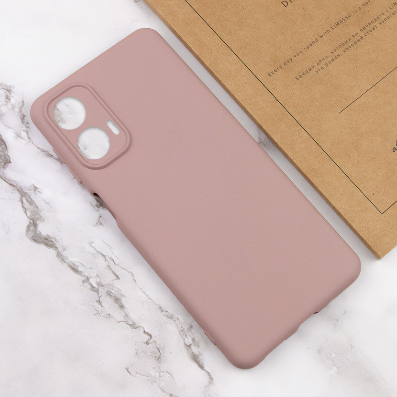 Чохол TPU GETMAN Liquid Silk Full Camera на Motorola Moto G24 (Рожевий / Pink Sand) в магазині vchehle.ua