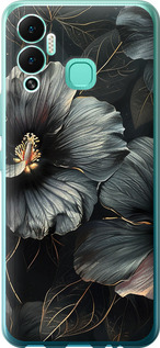 Чехол Черные цветы для Infinix Hot 12 Play