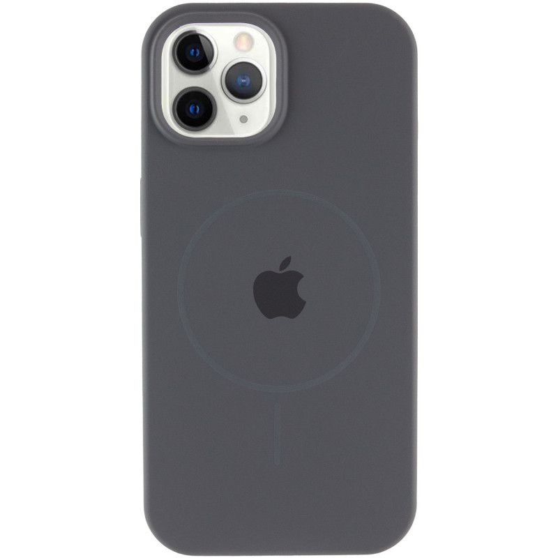 Фото Чохол Silicone Case Full Protective (AA) with Magnetic Safe на Apple iPhone 12 Pro Max (6.7") (Сірий / Dark Gray) на vchehle.ua