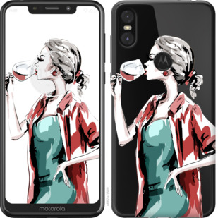 

Чехол Девушка с бокалом для Motorola One 841816
