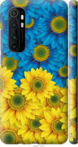 Чехол Жёлто-голубые цветы для Xiaomi Mi Note 10 Lite