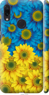Чехол Жёлто-голубые цветы для Xiaomi Redmi Note 7