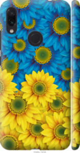 Чехол Жёлто-голубые цветы для Xiaomi Redmi Note 7 Pro
