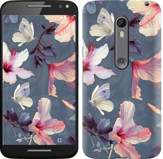 Чехол Нарисованные цветы для Motorola Moto X Style