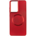 TPU чехол Bonbon Metal Style with Magnetic safe для Samsung Galaxy S21 Ultra (Красный / Red)