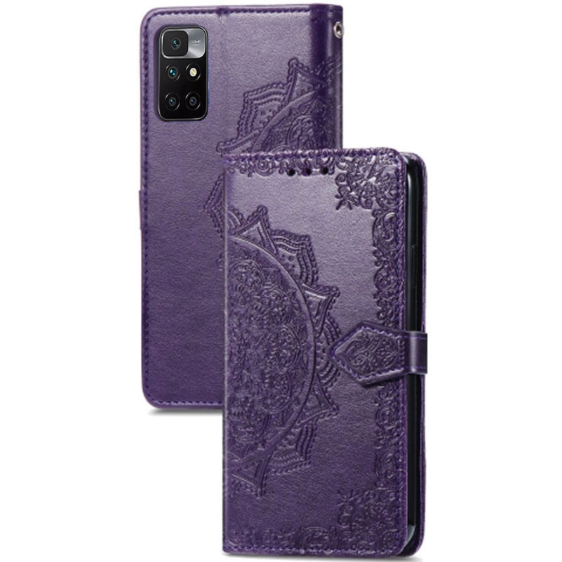 Кожаный чехол-книжка Art Case с визитницей для Xiaomi Redmi 10 (Фиолетовый) в магазине vchehle.ua