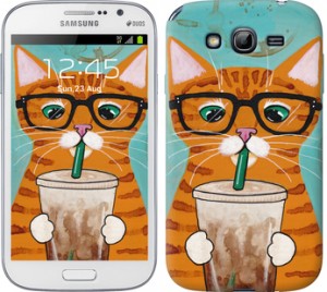 Чохол Зеленоокий кіт в окулярах на Samsung Galaxy Grand I9082