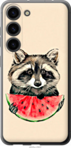 Чехол Енотик с арбузом для Samsung Galaxy S23