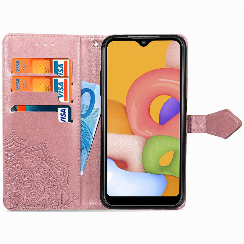 Купити Шкіряний чохол (книжка) Art Case з візитницею на Xiaomi Redmi 9A (Рожевий) на vchehle.ua