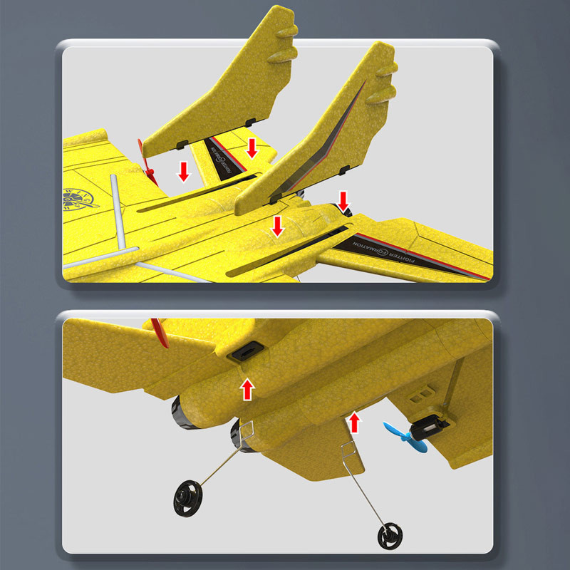 Самолет на радиоуправлении SCHE HW37 New Foam (Yellow) в магазине vchehle.ua