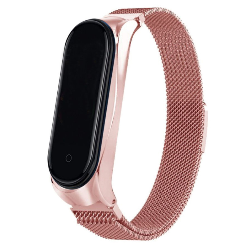 Ремінець Milanese Loop Design для Xiaomi Mi Band 3/4 (rose_gold)