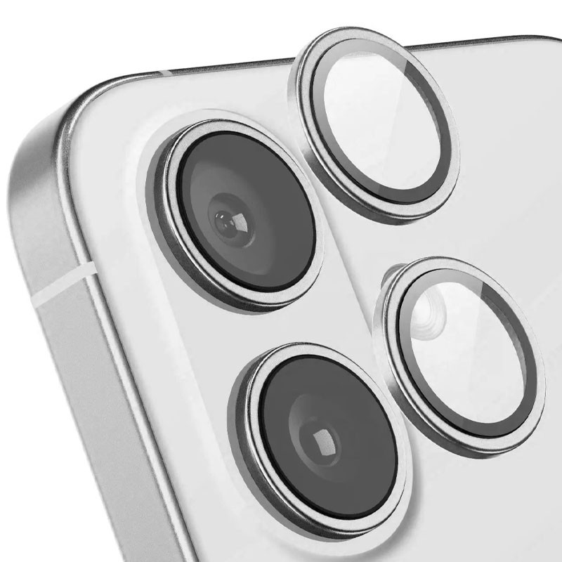 Фото Захисне скло Metal Classic на камеру (в упак.) на Apple iPhone 16 (6.1") / 16 Plus (6.7") (Срібний / Silver) на vchehle.ua