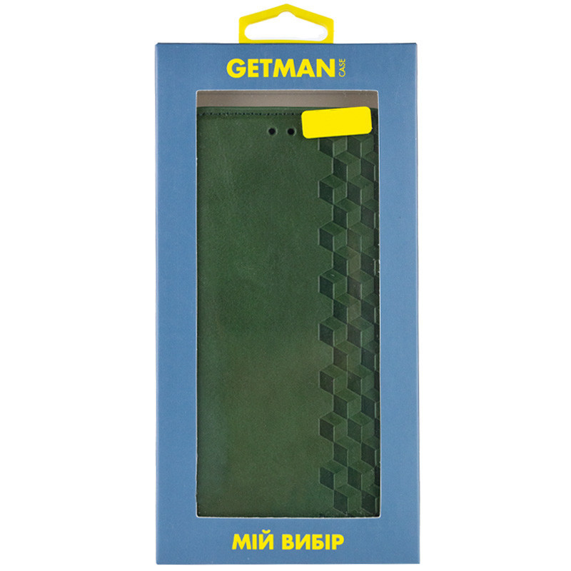 Фото Шкіряний чохол-книжка GETMAN Cubic (PU) на Xiaomi Redmi Note 13 Pro 4G / Poco M6 Pro 4G (Зелений) в маназині vchehle.ua