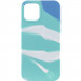 Чохол Silicone case full Aquarelle на Apple iPhone 12 Pro Max (6.7") (Бирюзово-белый)