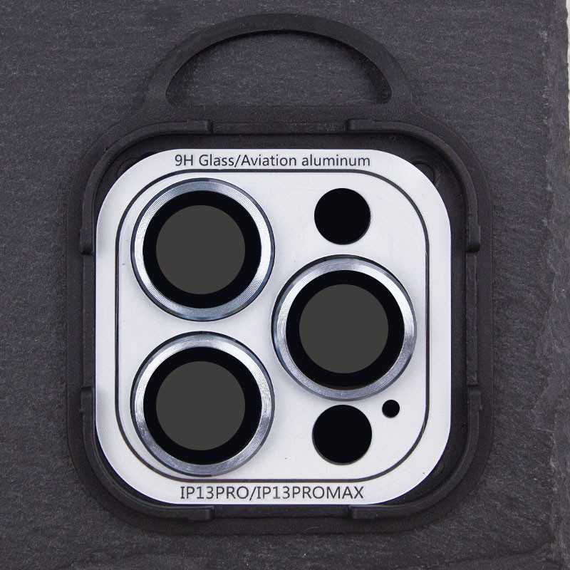 Фото Захисне скло Metal Classic на камеру (в упак.) на Apple iPhone 13 Pro / 13 Pro Max (Блакитний / Sierra Blue) на vchehle.ua