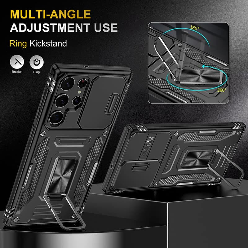 Ударопрочный чехол Camshield Army Ring для Samsung Galaxy S25 Ultra (Черный / Black) в магазине vchehle.ua