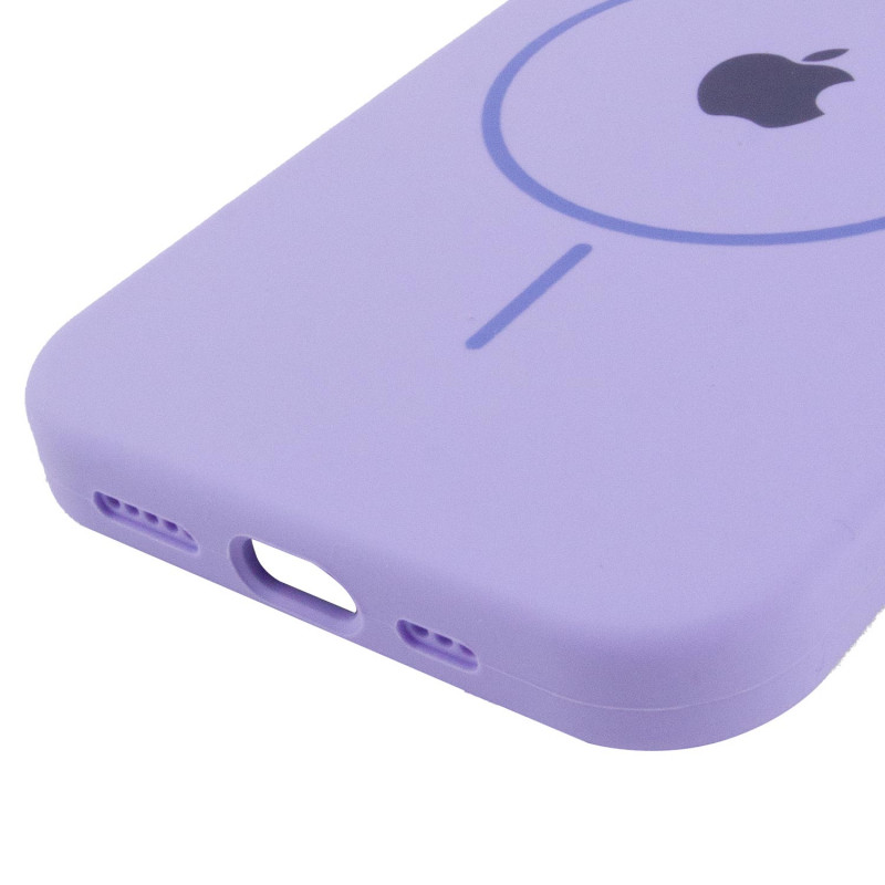 Купити Чохол Silicone Case Full Protective (AA) with Magnetic Safe на Apple iPhone 12 Pro Max (6.7") (Бузковий / Dasheen) на vchehle.ua