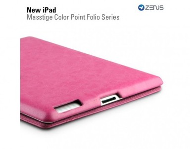 Кожаный чехол (2 цвета) Zenus Masstige Color Point Foilo Series для New iPad 3 / iPad 2